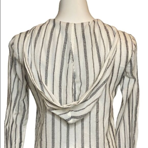 Billabong NWOT striped gauze cotton long sleeve hooded top size S - Picture 8 of 16